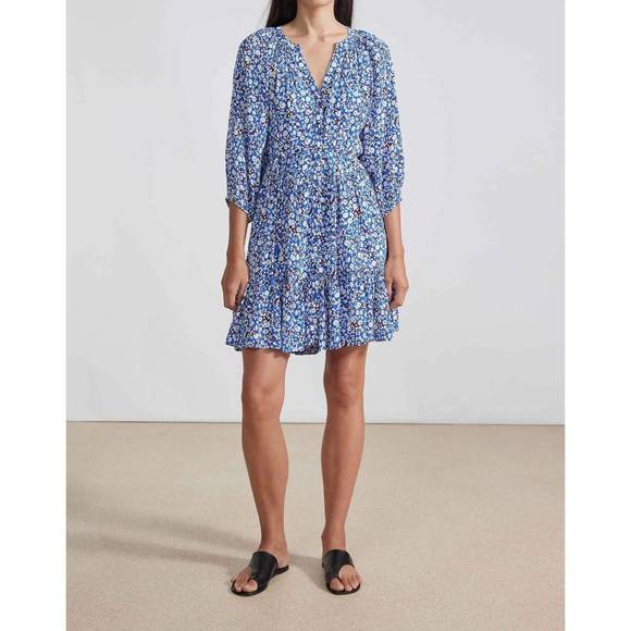 NEW APIECE APART mini mitte dress in piet floral blue - Picture 1 of 5